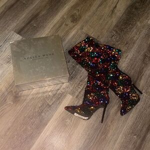 Azalea Wang Jimena-Multi Sequin Embellished Stiletto Boot Women's